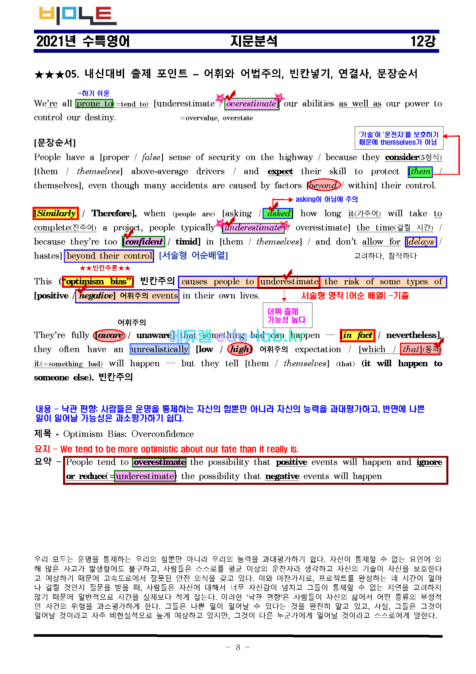 21년 수능특강 제12강 최종찍기