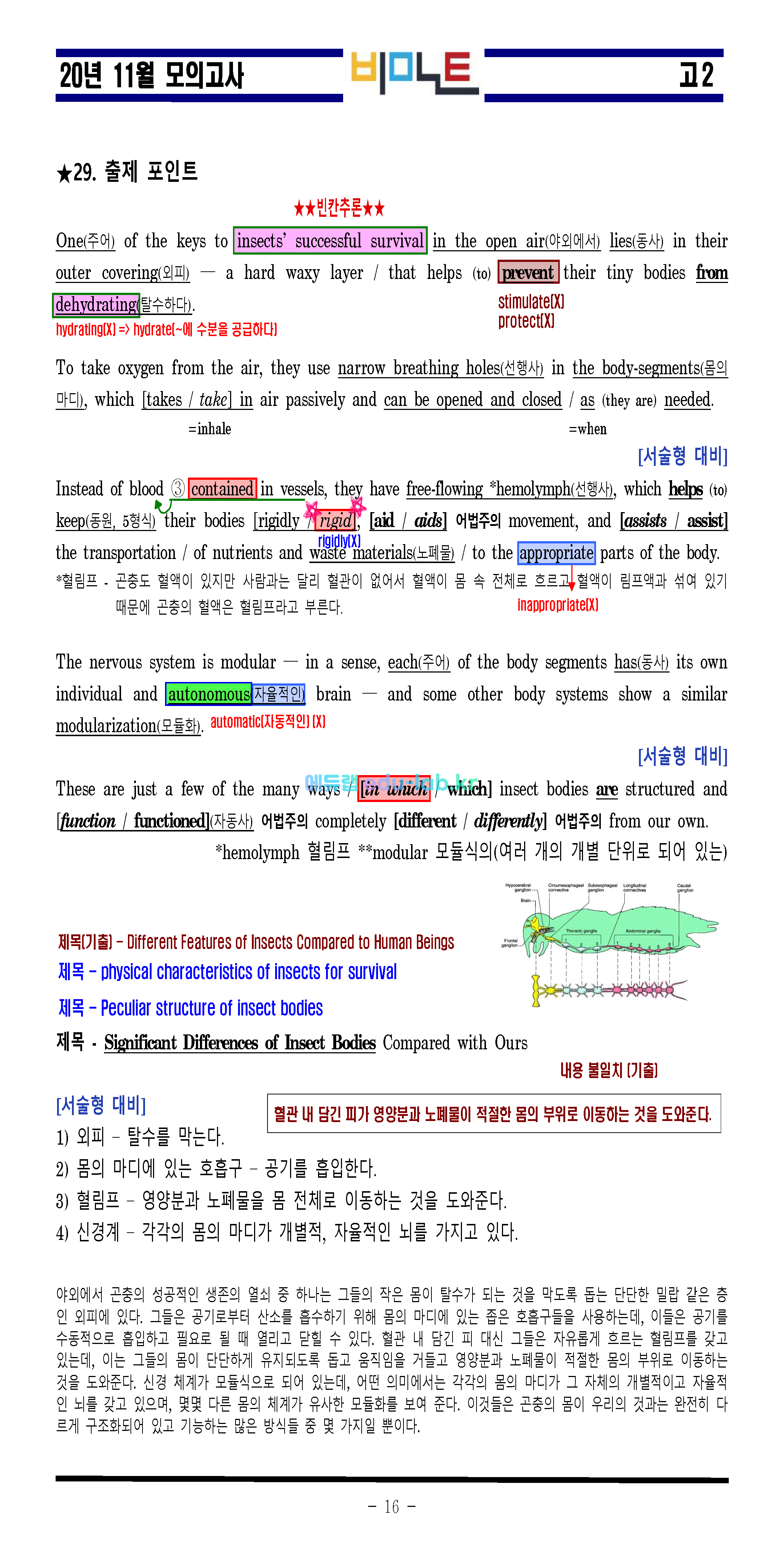 20년 11월 고2 모의고사 최종찍기-기출기반