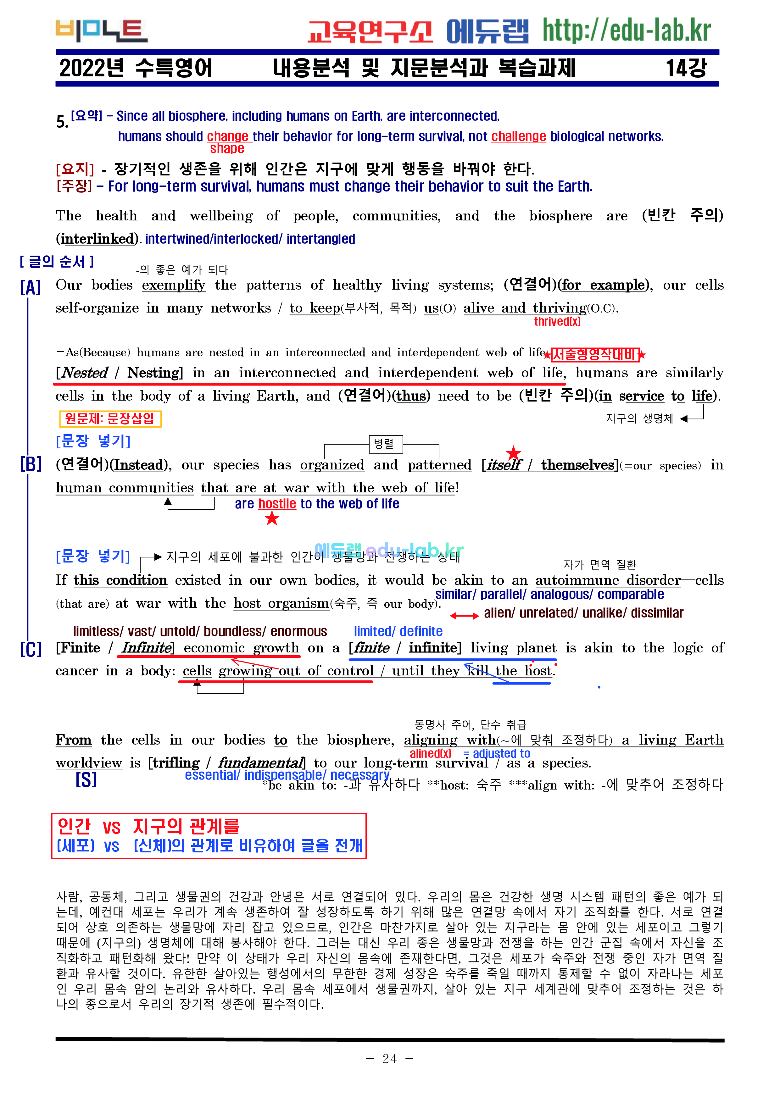 [bimilnote_edu-lab.kr]_2022년 수특영어 14강 지문분석과 복습 5단계 - 최종찍기