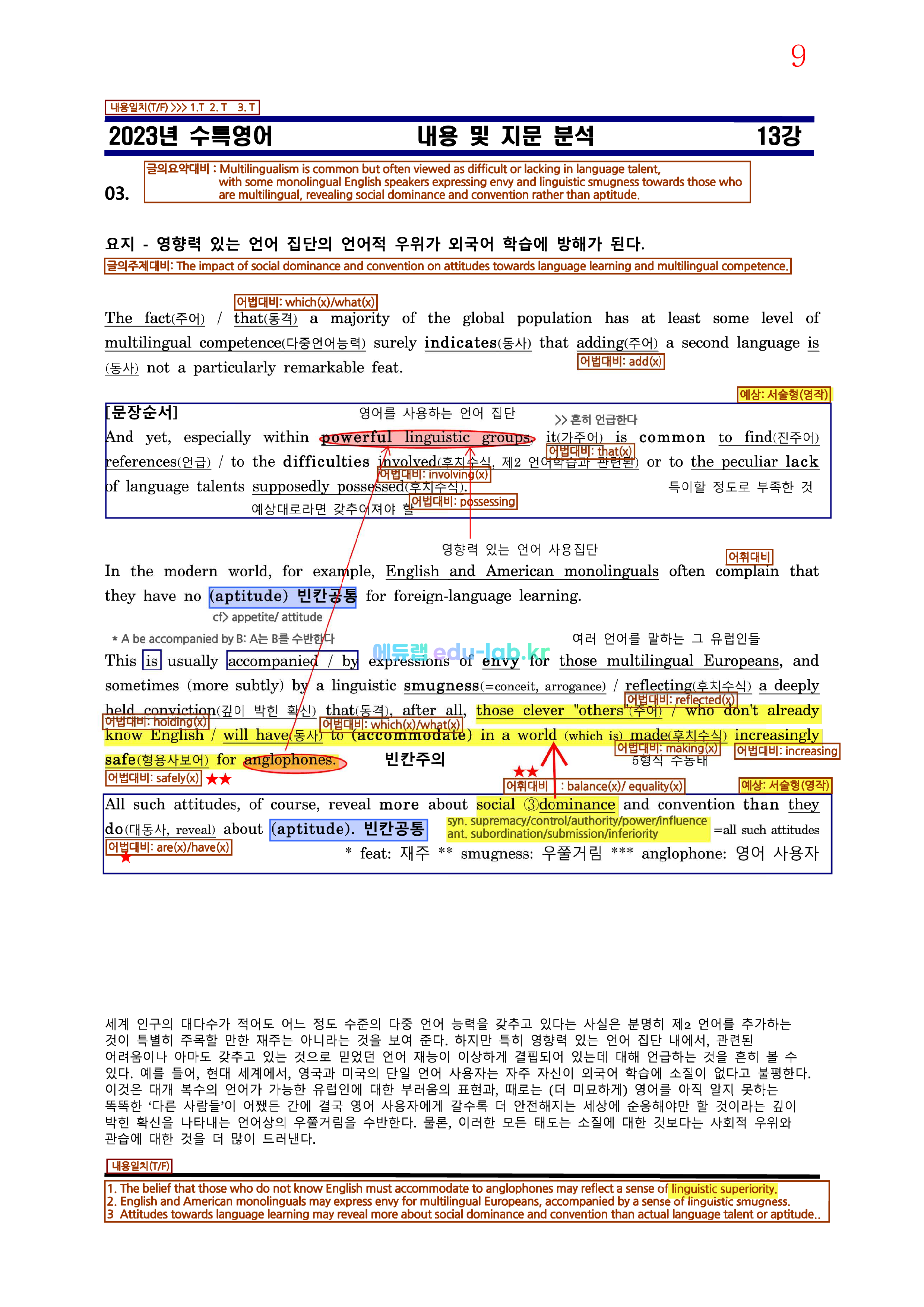 [비밀노트(edu-lab.kr)]24대비_수특영어 13강_차별화된 최종찍기_TOTAL