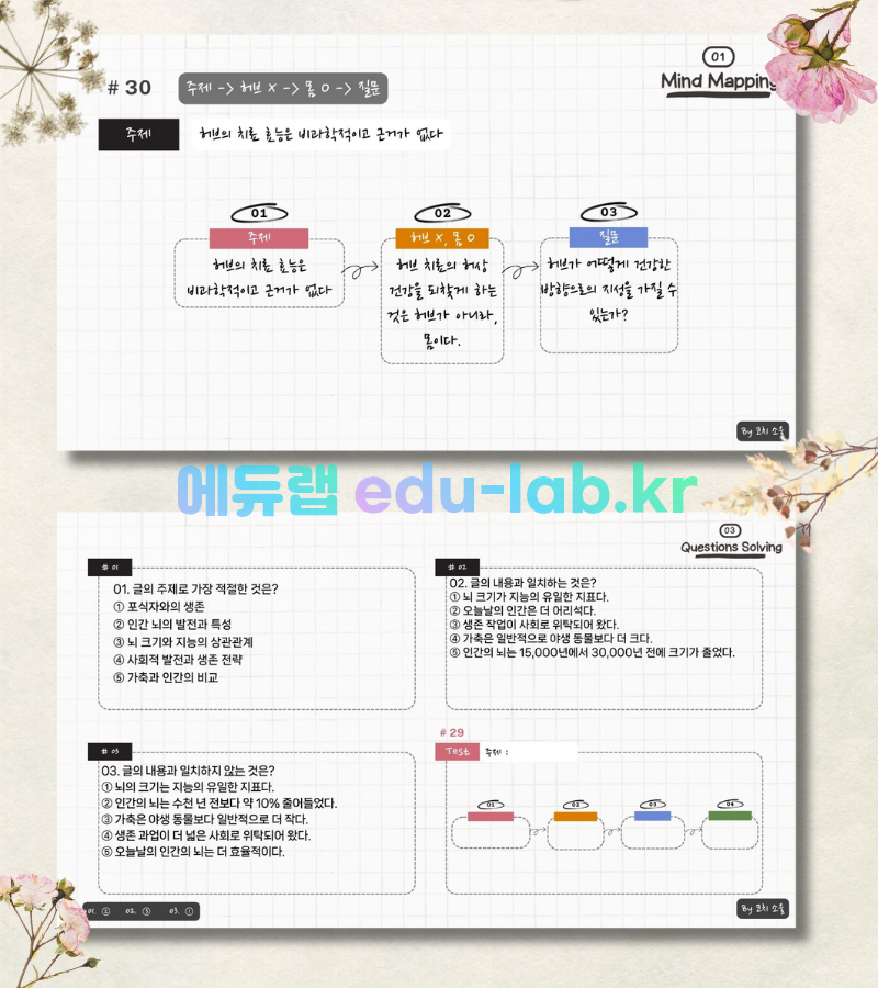 [COACH SOUL 코치소울] 22년 9월 고1 모고 한글 지문 (마인드 매핑) 학습 자료