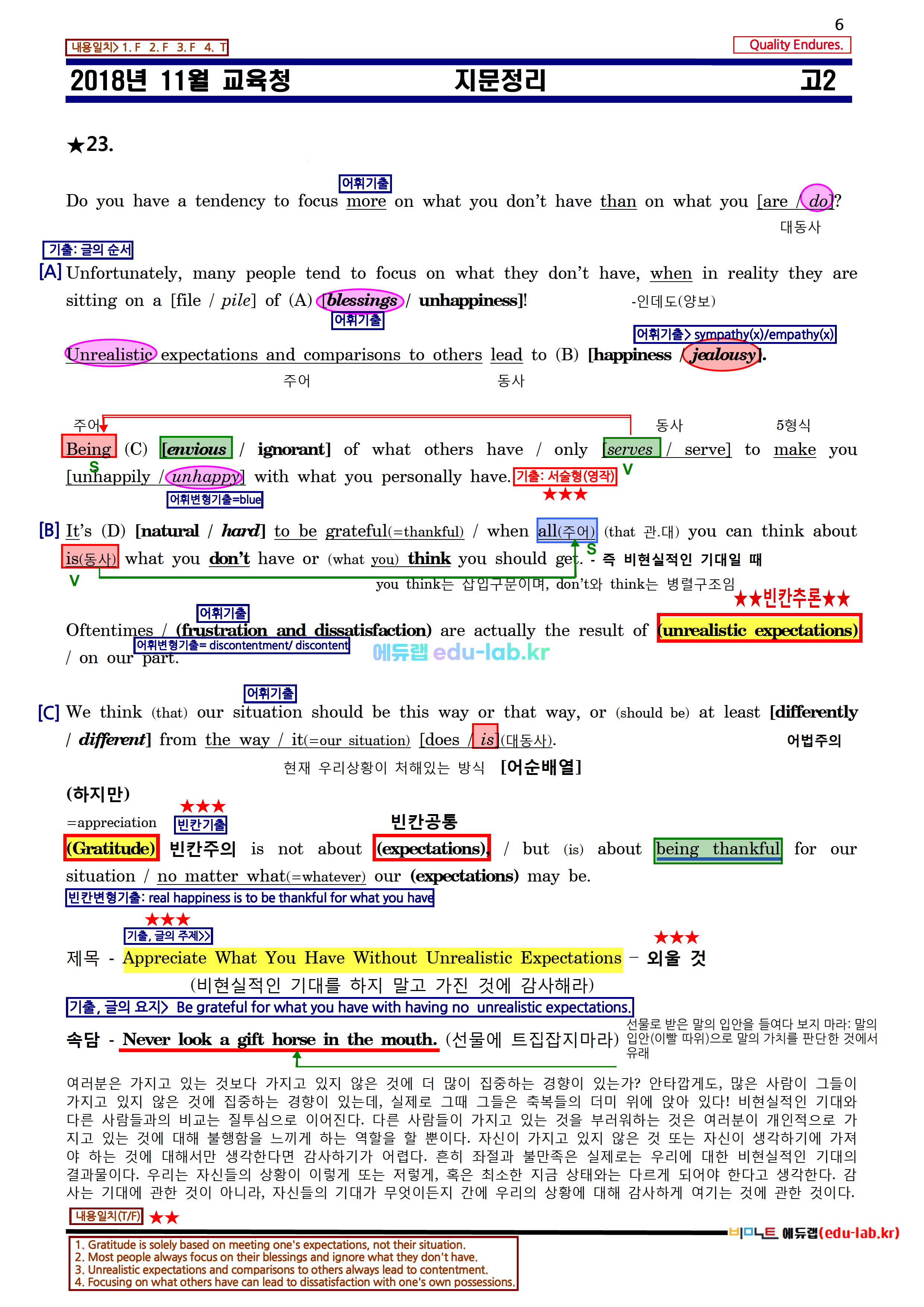 [비밀노트_에듀랩(edu-alb.kr)] 18년 11월 고2 모의고사 신(信)최종찍기_기출문제반영_UpGrade