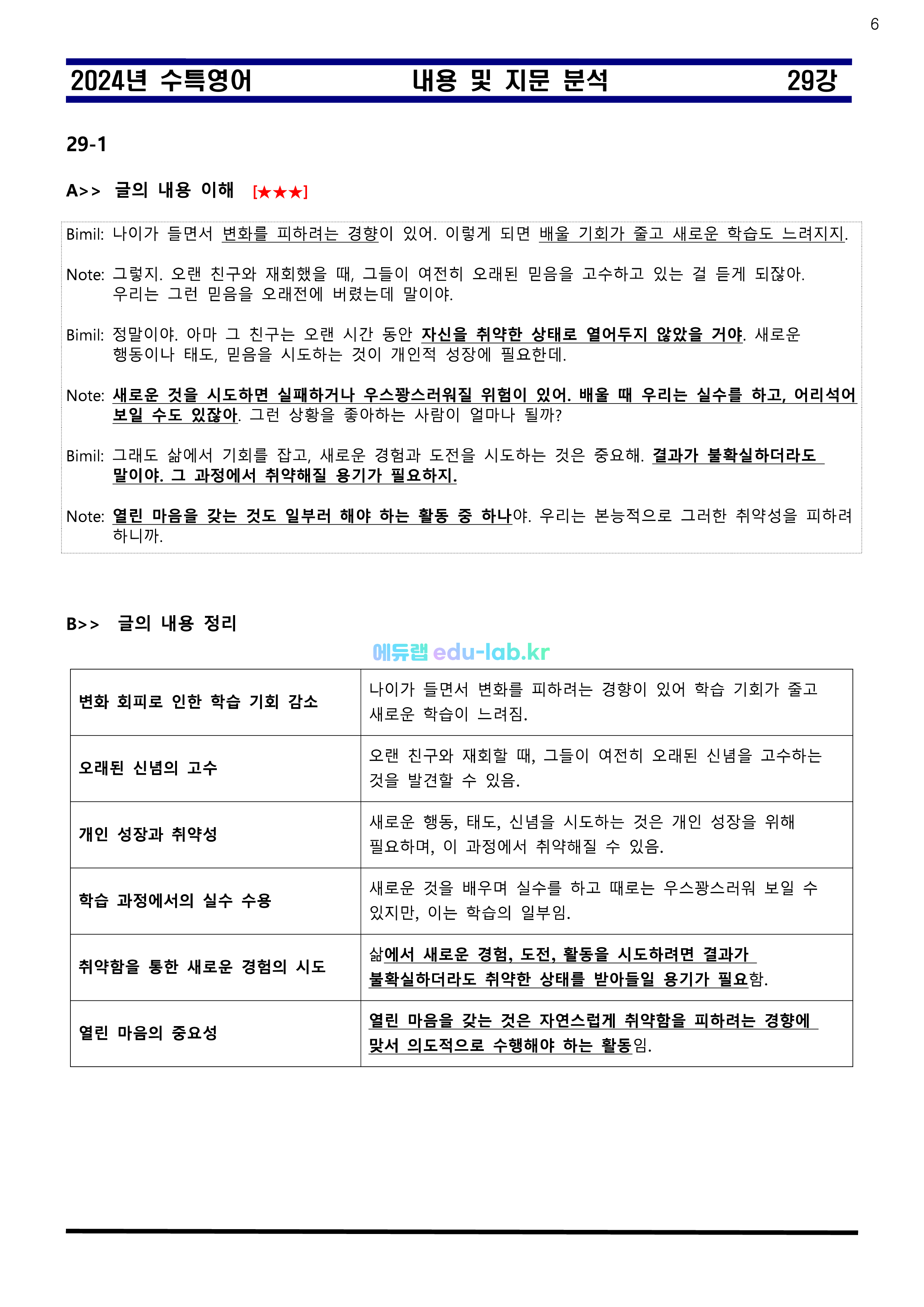 [비밀노트 에듀랩(edu-lab.r)] 수특영어 29강 내용 및 지문분석 - 신(信)최종찍기_나눔고딕체설치