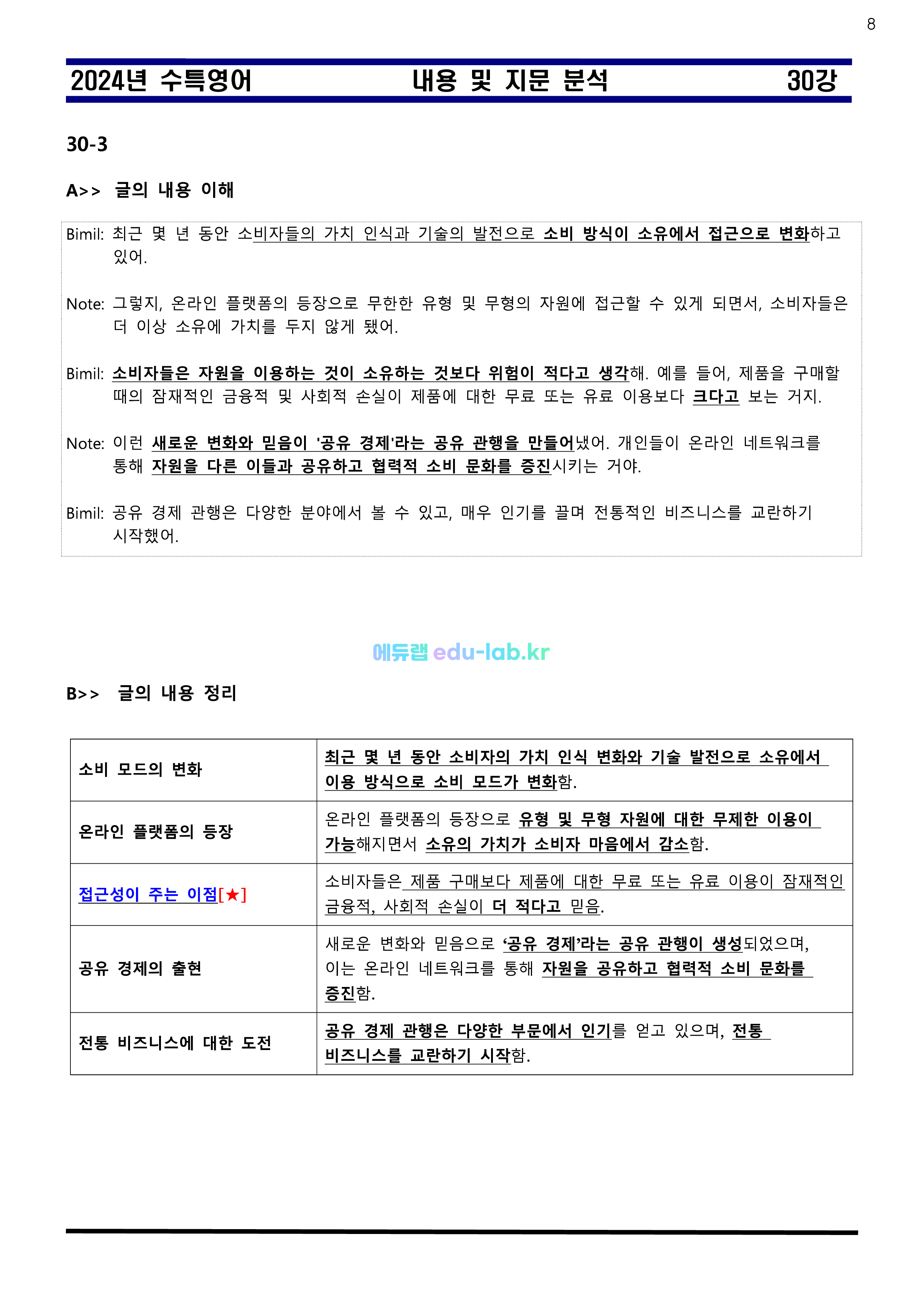 [비밀노트 에듀랩(edu-lab.r)] 수특영어 30강 내용 및 지문분석 - 신(信)최종찍기_나눔고딕체설치