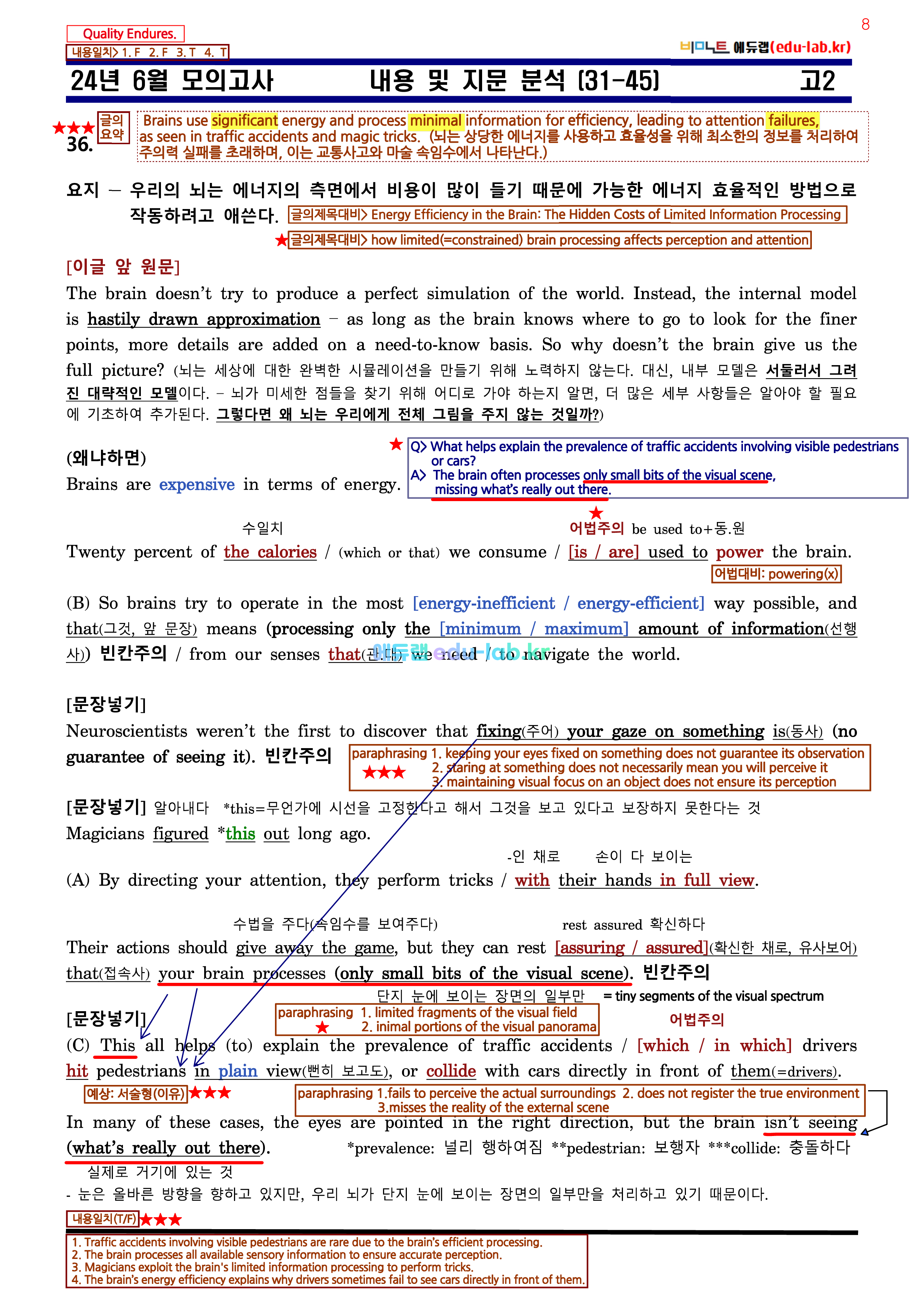 [비밀노트_에듀랩(edu-lab.kr] 24년 6월 고2모의고사 -신(信)최종찍기_Part II (31-45)