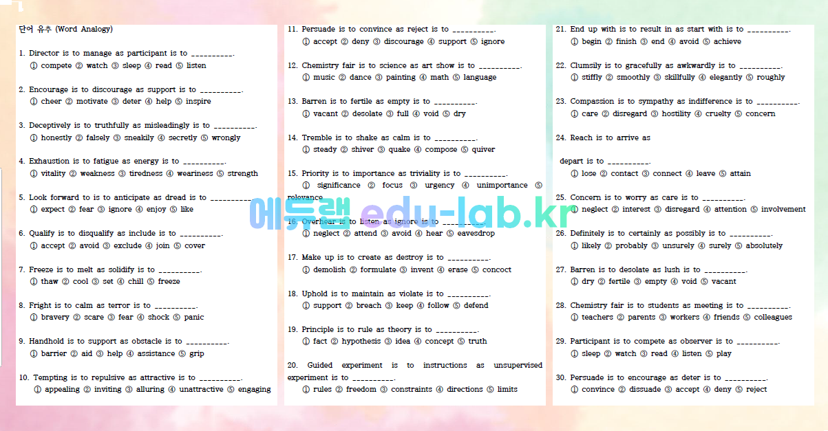 [COACH SOUL 코치소울] 23년 9월 고1 모고 영어 단어 학습 문제풀이 자료