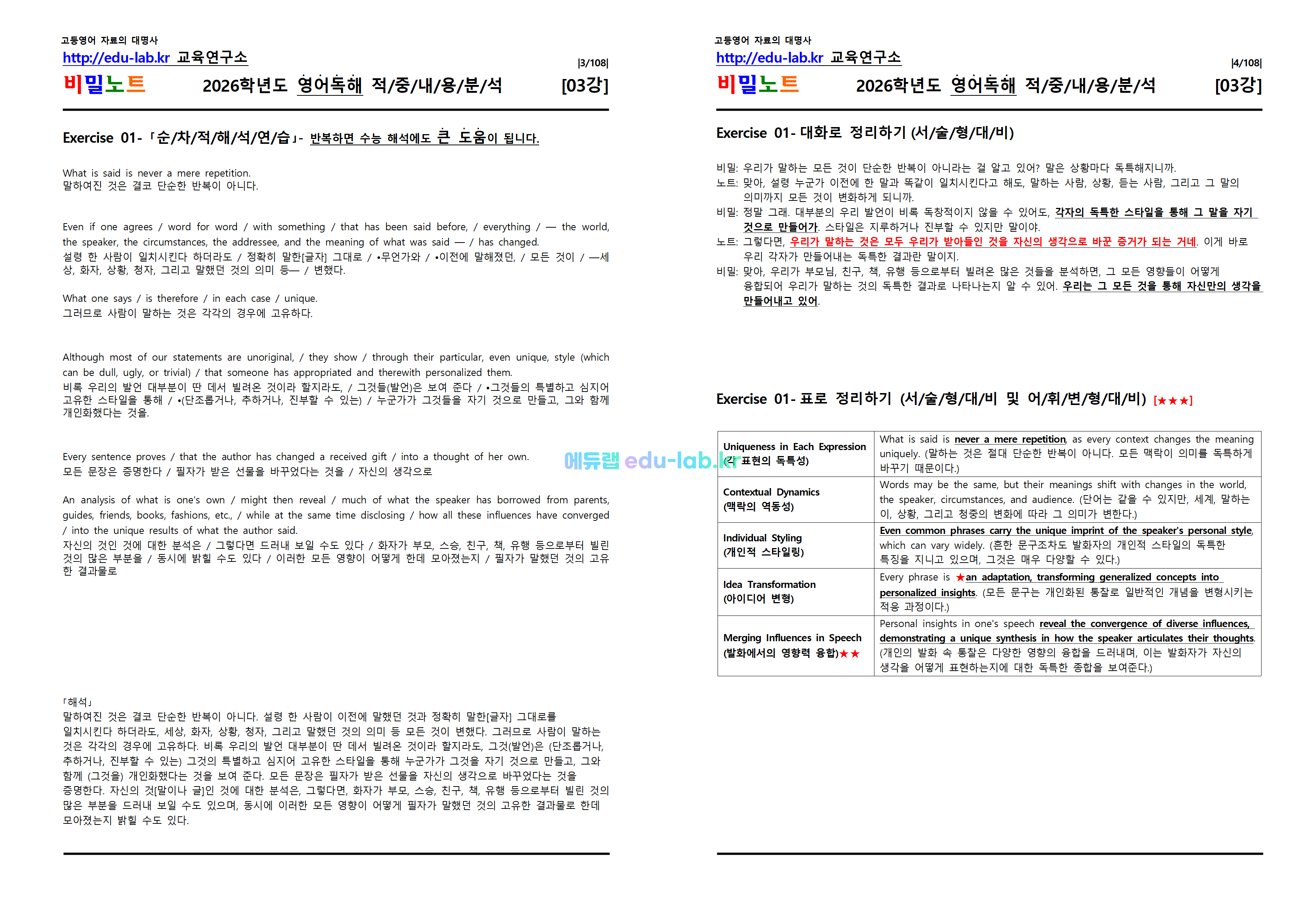 [비밀노트_에듀랩(edu-lab.kr)] 2026학년도 수특영독 03강 신(信)적중 내용분석 및 단계별 복습