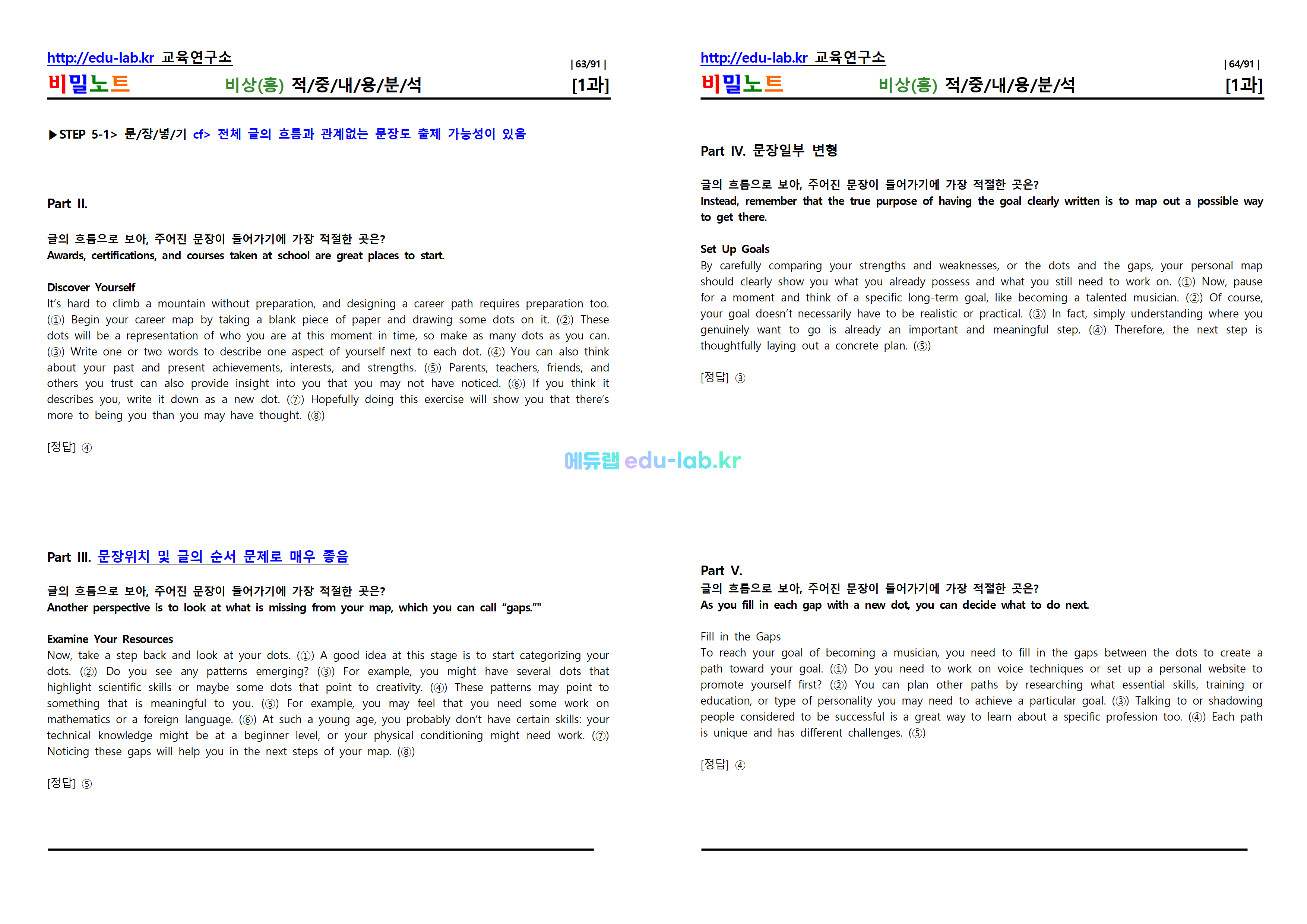 [비밀노트_에듀랩(edu-lab.kr)] 공통영어2 비상(홍) 1과 적중내용분석 및 단계별복습_Full Version