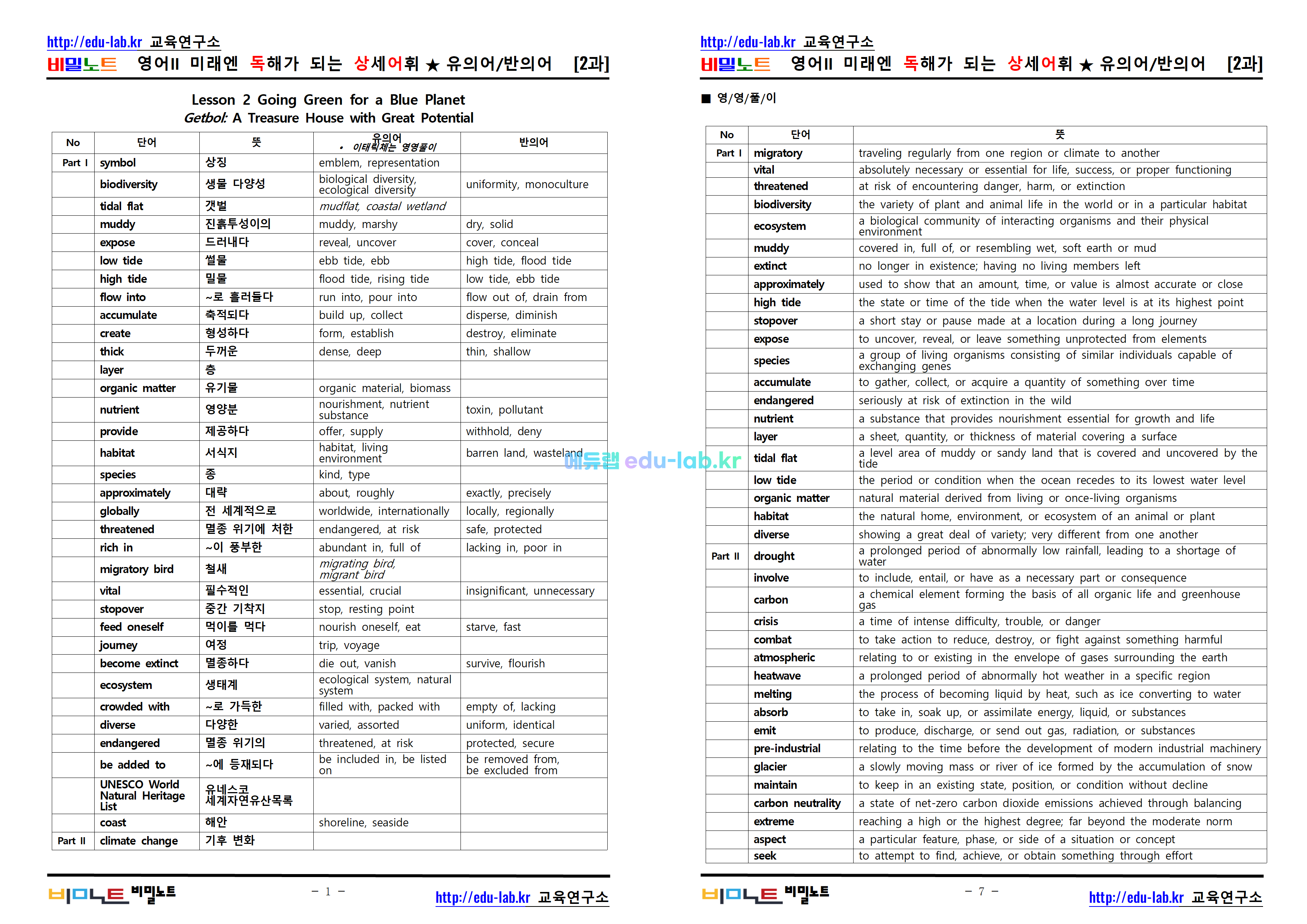 [비밀노트_에듀랩(edu-lab.kr)] 22개정 영어II 미래엔 1-3과 독상어(프리패스=정회원 잔용자료)